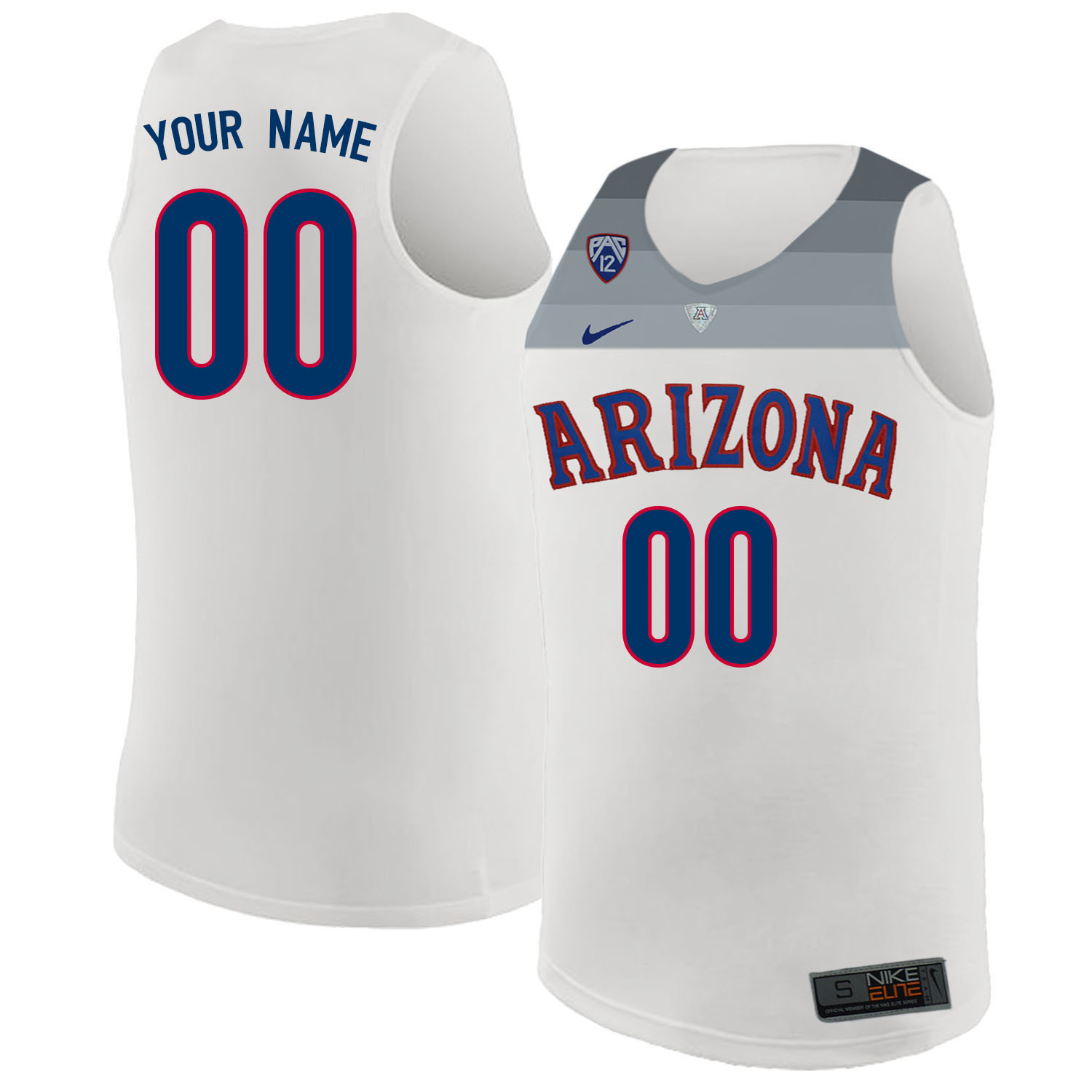 Custom Arizona Wildcats Name And Number College Basketball Jerseys Stitched-White - Click Image to Close